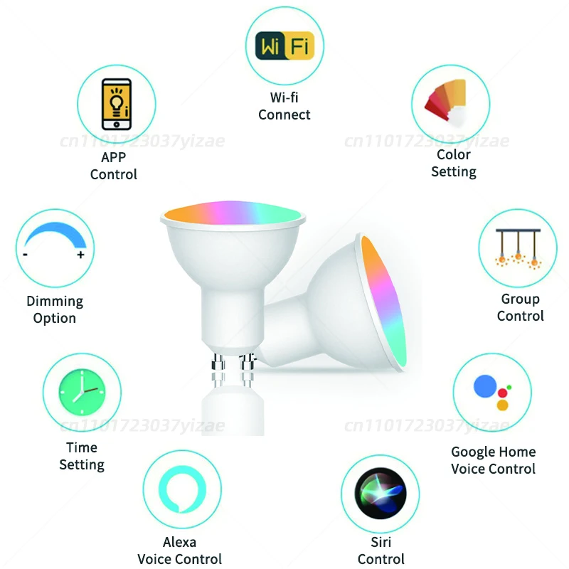 【TUYA】GU10 Spotlights 1/2/4-Pack, Smart WiFi RGB Light for Home Decor, Adjustable Color Temperature, High CRI 90+​