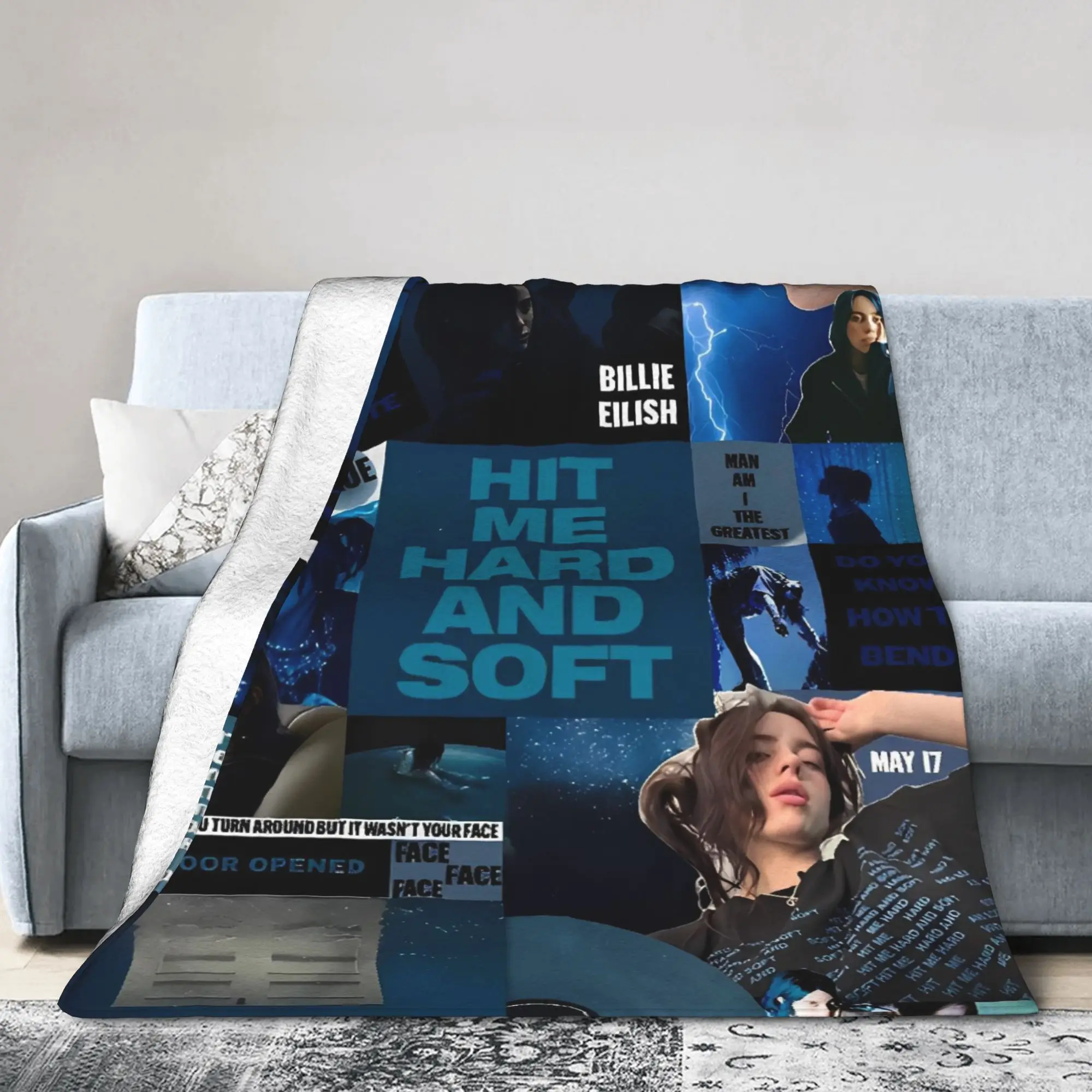 Hit Me Hard And Soft Plush Blanket Kids Billies Flannel Throw Blanket For Couch Chair Super Warm Custom Quality Bedspread Gift