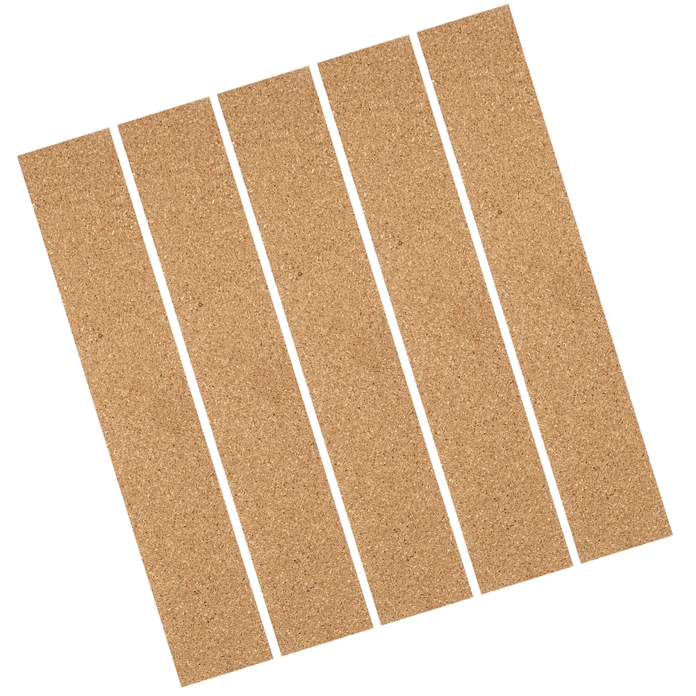 5 Pcs Adhesive Cork Strips Board for Office Memo Bulletin Bar Household Wall Tiles Bars Natural Frameless Thick Boards