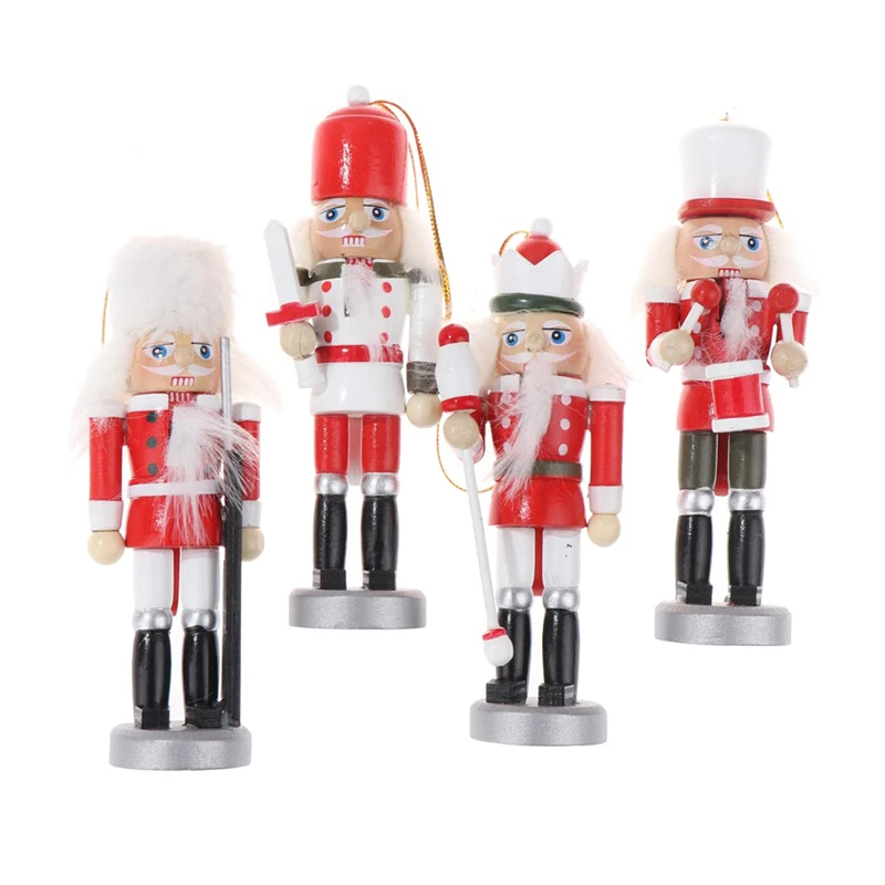 Nutcracker Puppet Ornaments Desktop Decoration Cartoons Walnuts Soldiers Band Dolls Nutcracker Miniatures 6/12cm