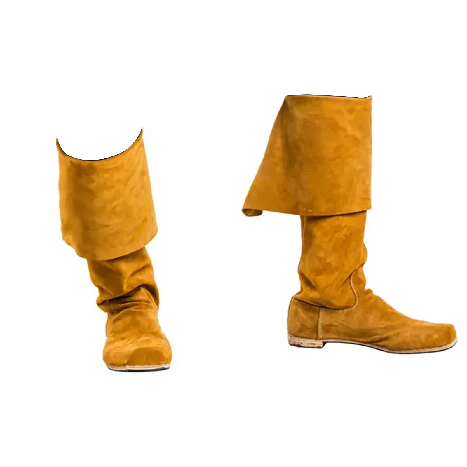 Bottes de Cosplay médiévales de la Renaissance pour hommes, bottes longues, chaussures de chevalier Pirate en cuir Pu, chaussures fantaisie de fête de carnaval Anime