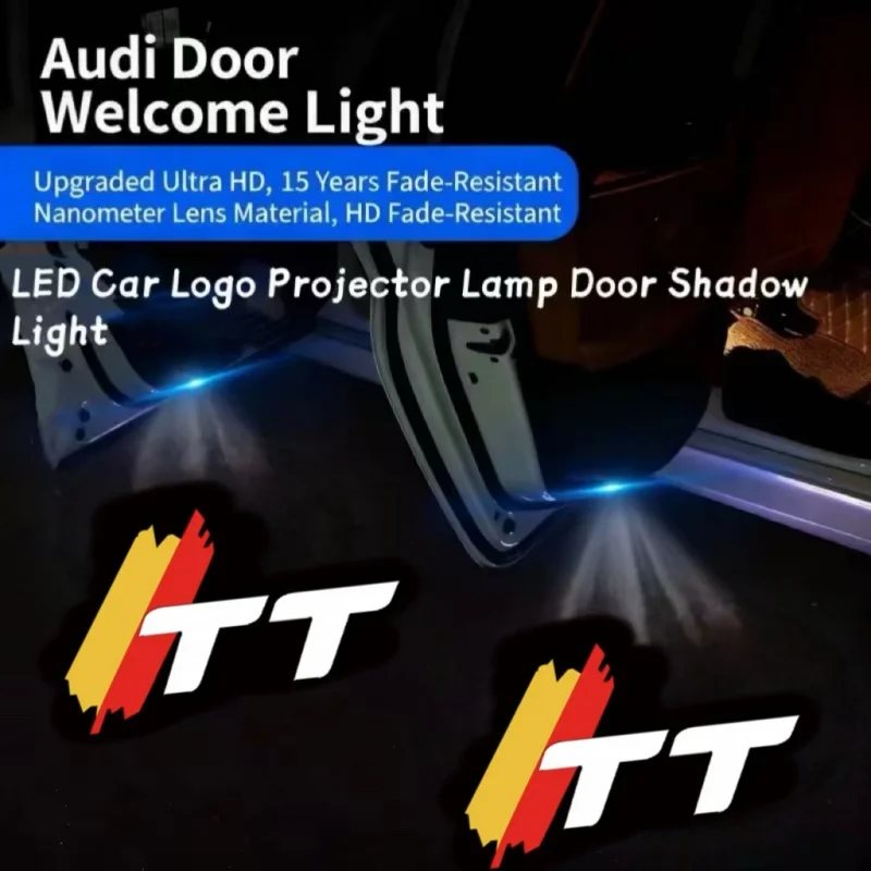 Led Emblem Car Door Laser Logo Light Projector for Audi TT 2008-2023 E-tron 2010-2022 A3 A4 A6 A5 Q5 SLINE RS Q3 Q7 S3 S4 S5 S6