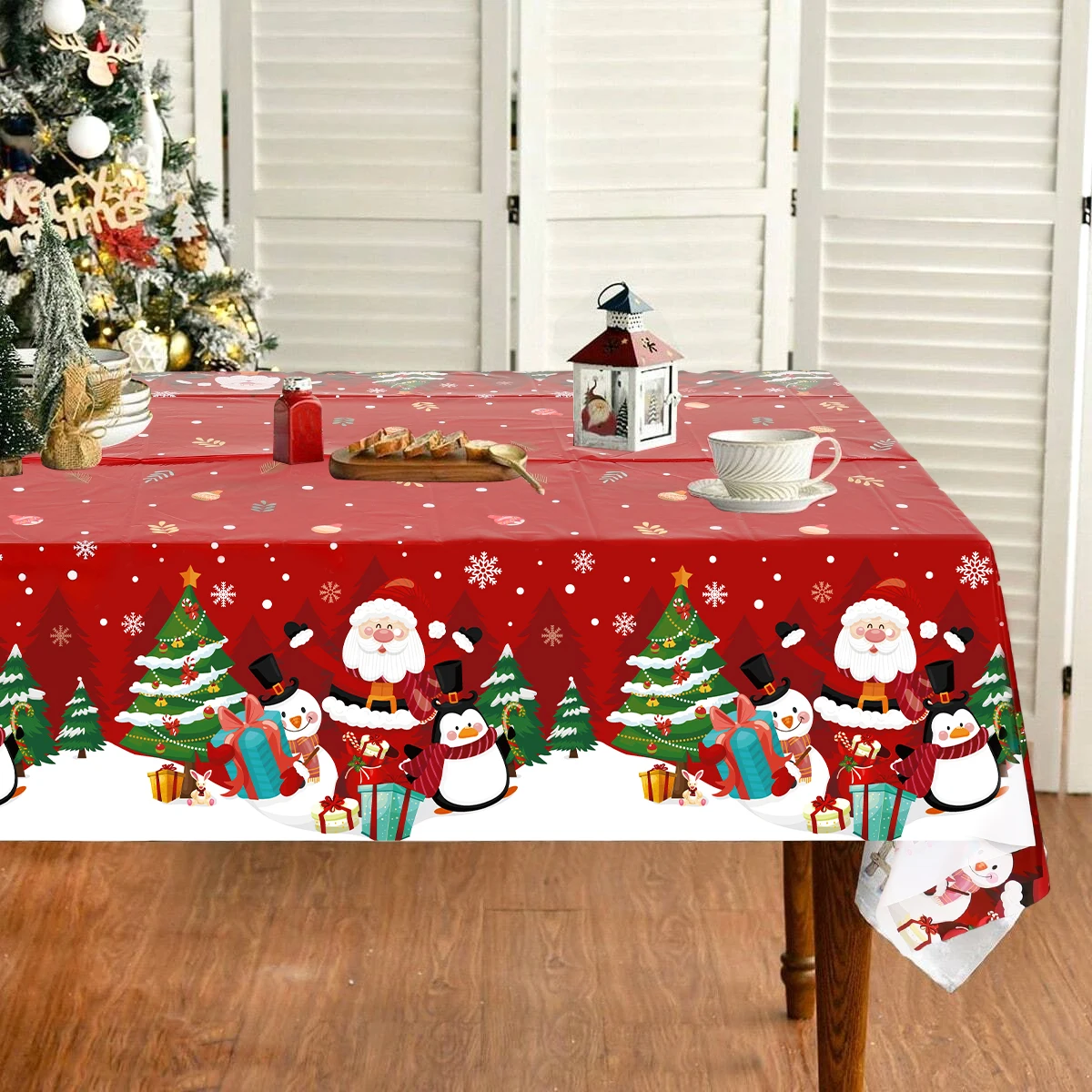 Christmas Snowman Tablecloth Merry Christmas Decorations for Home 2024 Tablecloth Xmas Ornament Navidad Natal New Year Gift 2025