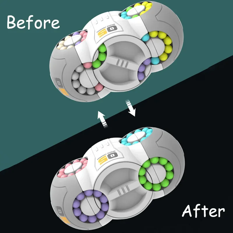 팔각 회전 핑거 빈 매직 큐브 두뇌 자극 게임 손가락 피젯 스트레스 해소 장난감