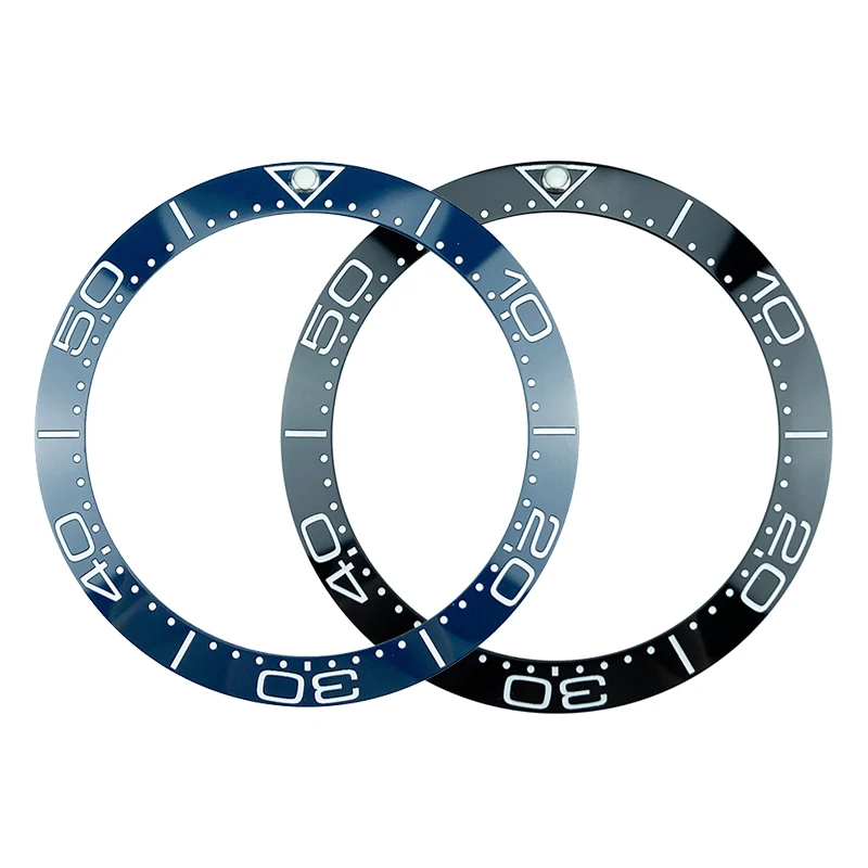 38mm Black/Blue White Print Ceramic Bezel Insert for SKX007 SKX009 Sea Master Diver Men's Watch Sloping Design Green Lume Pip