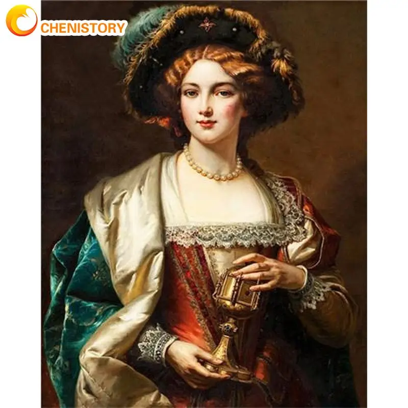 

CHENISTORY Classical Painting By Numbers Woman Pictures By Numbers Handicrafts For Adults On Canvas Gift Home Decors Paint Kit