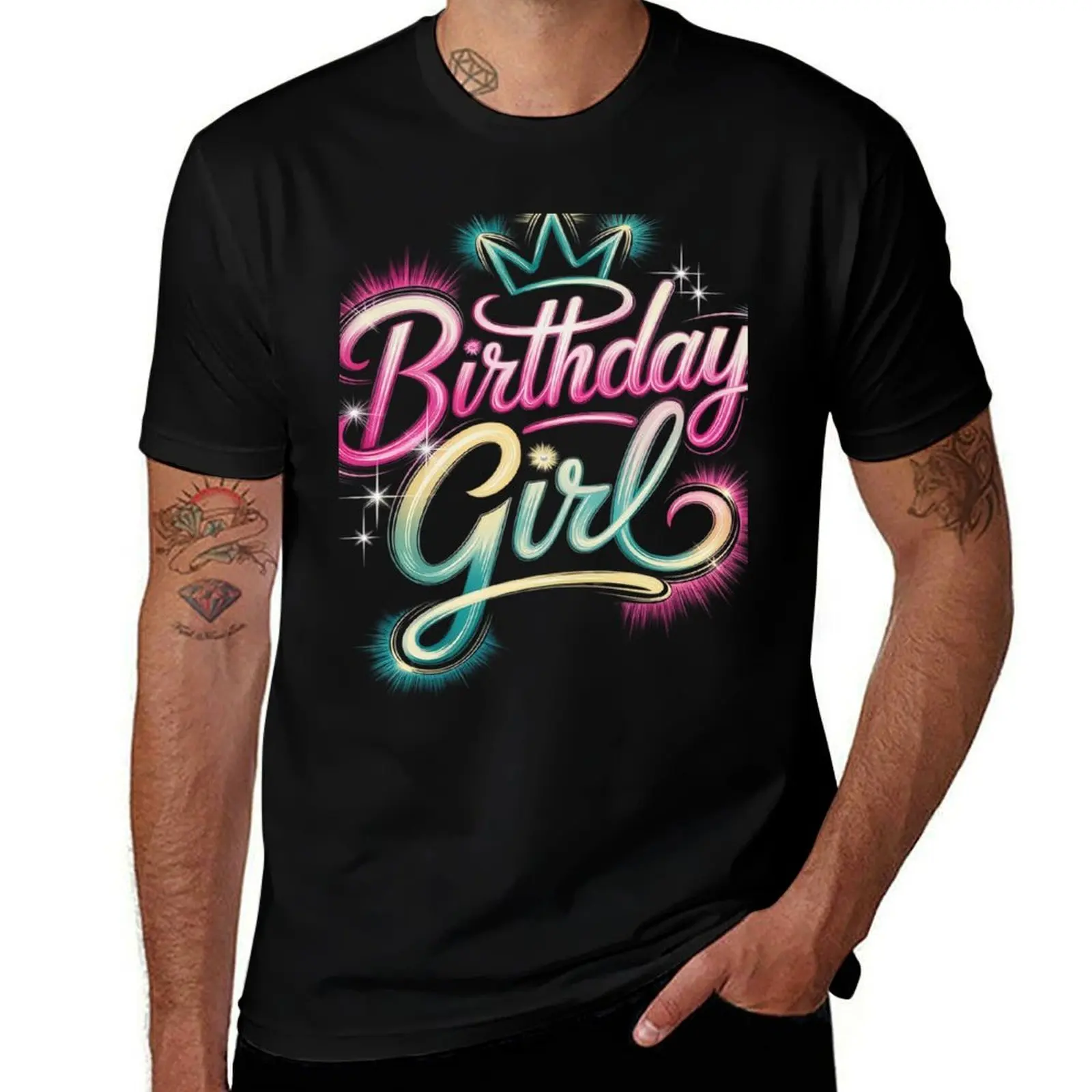 

Girls Birthday Party Birthday Airbrush T-Shirt clothes customizeds t shirt men