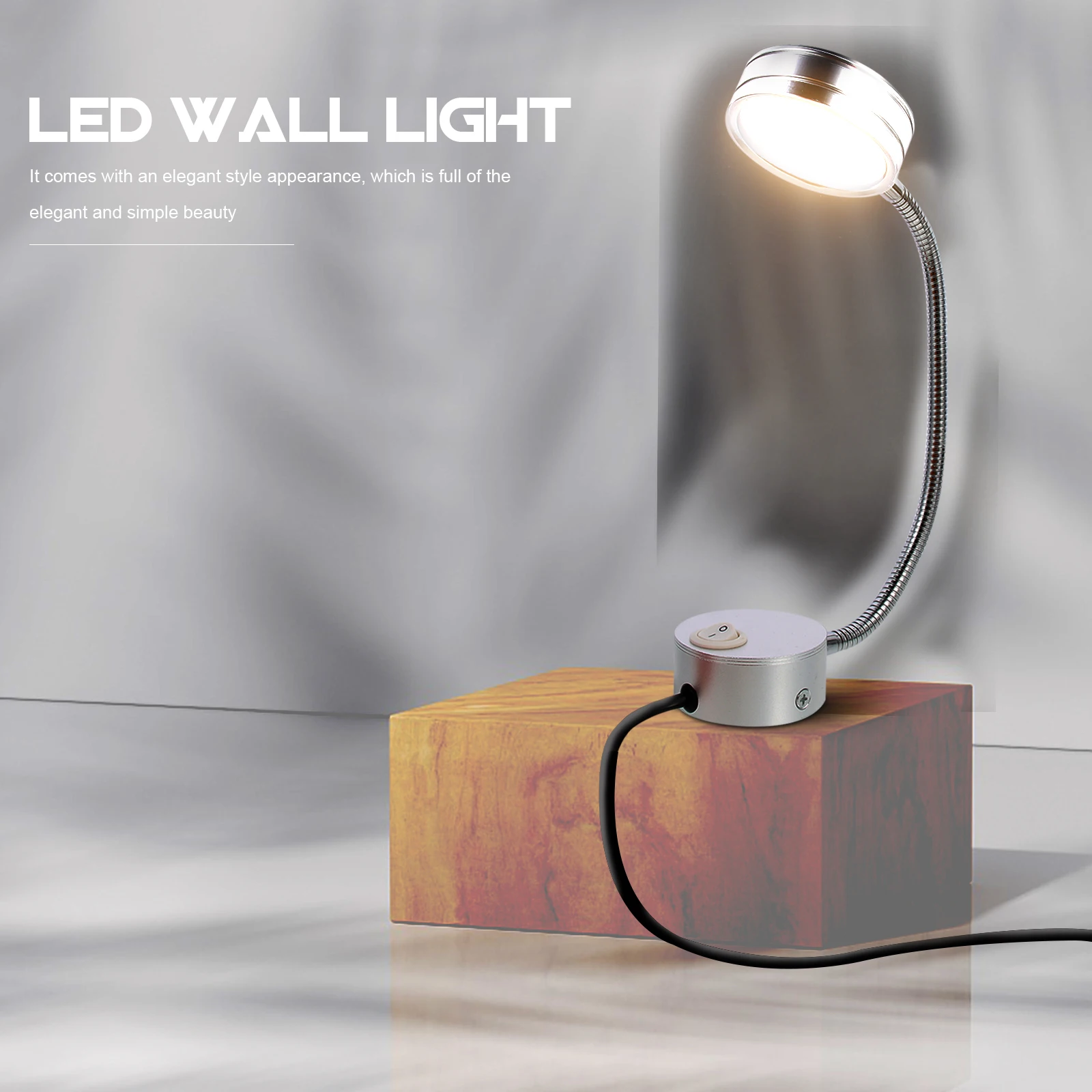 

LED Wall Mount Reading Light Bedside Lamp Aluminum Headboard Student Lamps Flexible Gooseneck Bedroom Living Room Decor