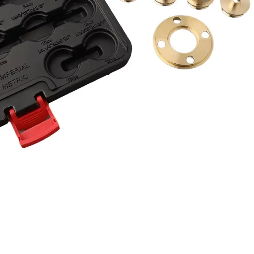 /11PCS /Brass /Router Template Guide Kit With Lock Nut Adapter Bushing Set For Woodworking Dovetail Hinge Milling Power Tool Acc