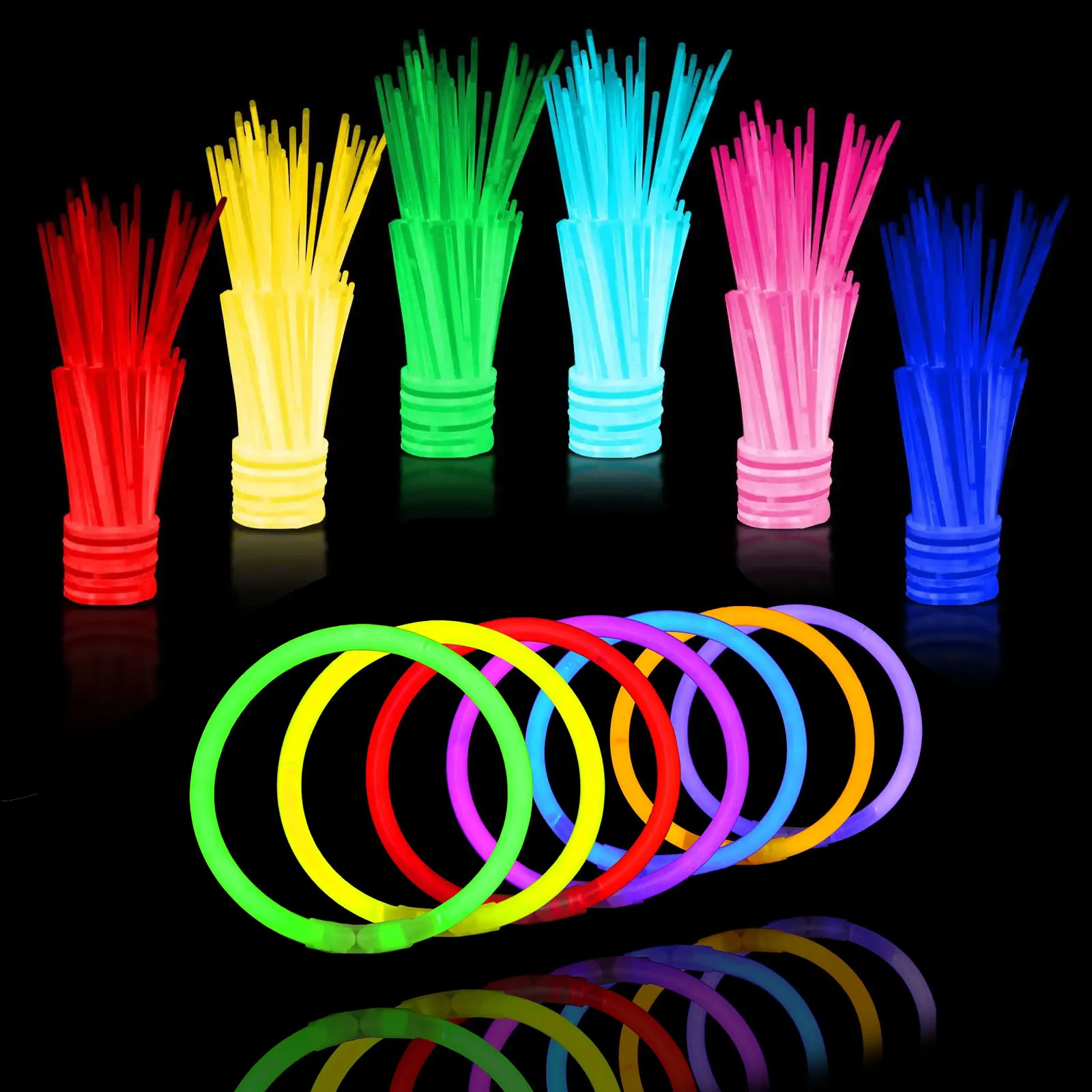 100pcs Glow Sticks Bulk Neon Glow In The Dark Party Supplies Light Up Toys Luminous Birthday Party Decorations Halloween Favors