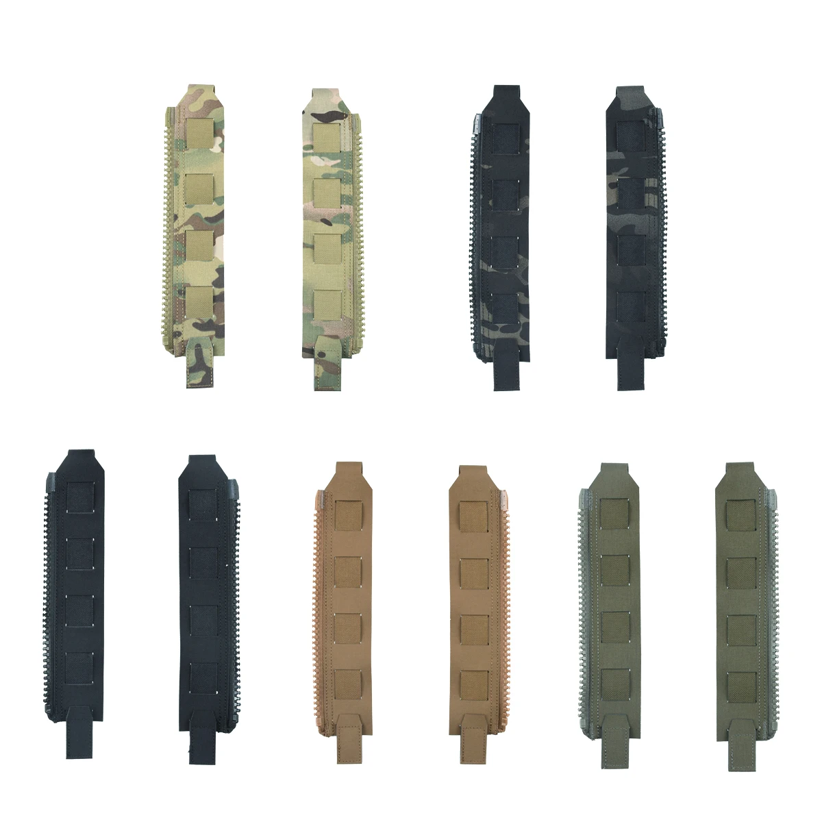 戦術的なバックパネルジッパー MOLLE アダプター 500D ナイロン軽量多用途リアパックプレートキャリア 3950 戦術ギア 2 個