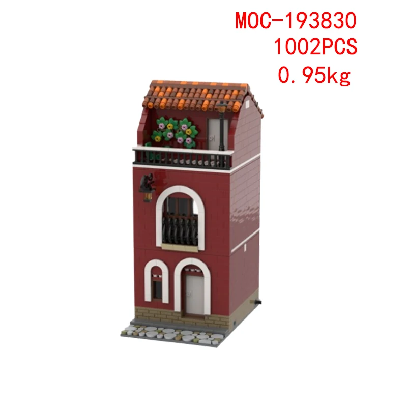 Spot MOC- 193581 193701   Kleine Partikel zusammengebaute Bausteine Urban Architecture Series Haus Modell Puzzle Spielzeug Ornament