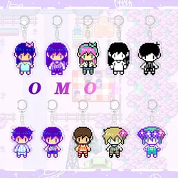 Cartoon Fashion Game Omori Pixel Figure Acrylic Keychain Fun Creative Basil Kel Sunny Pendant Keyring Chain Car Bag Accessories