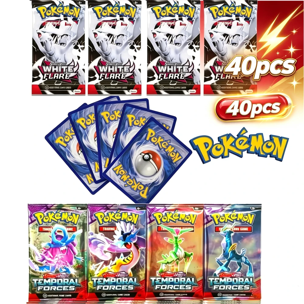 40 Pcs TCG Sealed Booster Packs Prismatic 151 Evolutions Rare Holo English Battle Collection Cards Perfect Gift for Kids