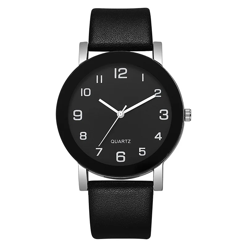 Fashion Simple Leather Clock Quartz Watches Women Men Casual Digital Wristwatch Couple Watches Relojes Para Mujer Wholesale