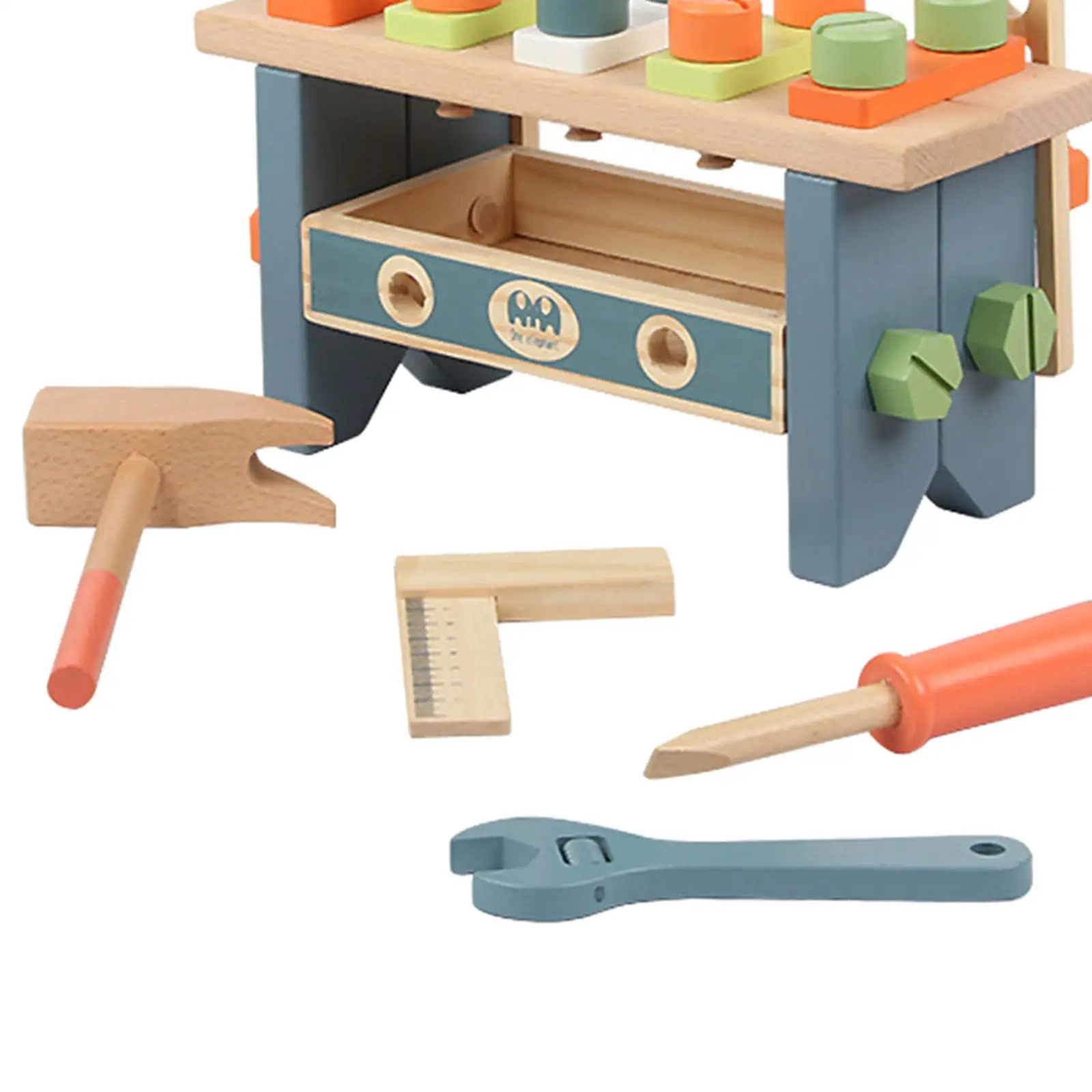 Kids Mini Wooden Play Tool Year Old and up ,Easy to Assemble Wooden Tool Bench Toy Pretend Play Set