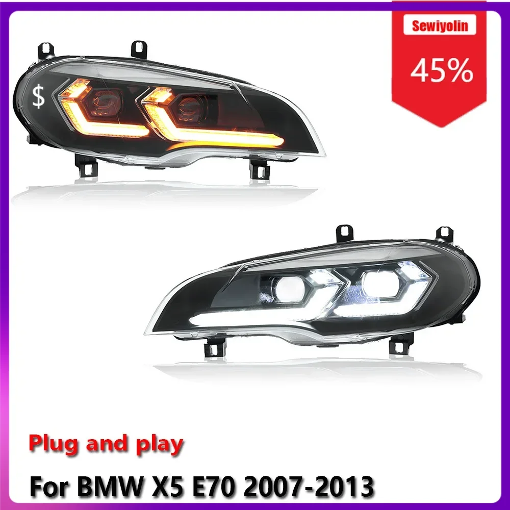 

Sewiyolin Car LED Tail Light Assemblies For BMW X5 E70 2007-2013 Auto Fog DRL Brake Turn Signal Lamp Plug and Play