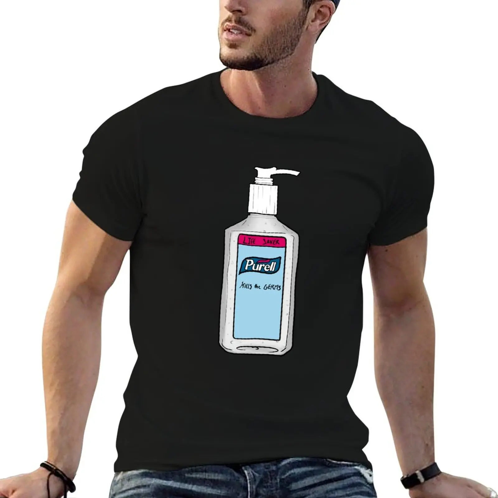 Purell-pegatina desinfectante de manos, camiseta con dibujo, ropa estética, animal prinfor, ropa bonita para niños, camisetas de campeón para hombres