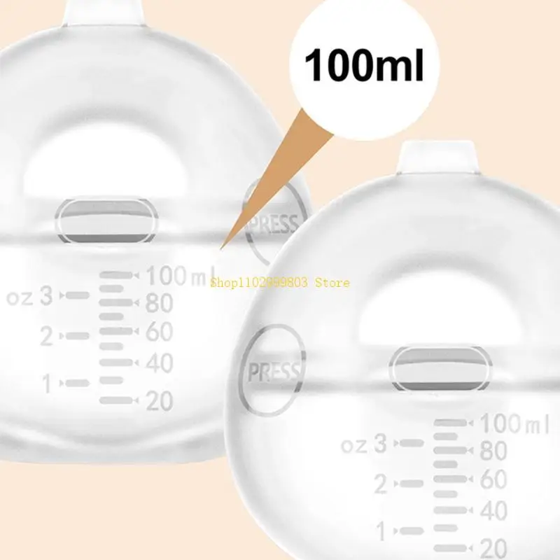 

Silicone Breast Milk Collector Case Leak Proof 100ML Large Capacity Gentle Care J0MF