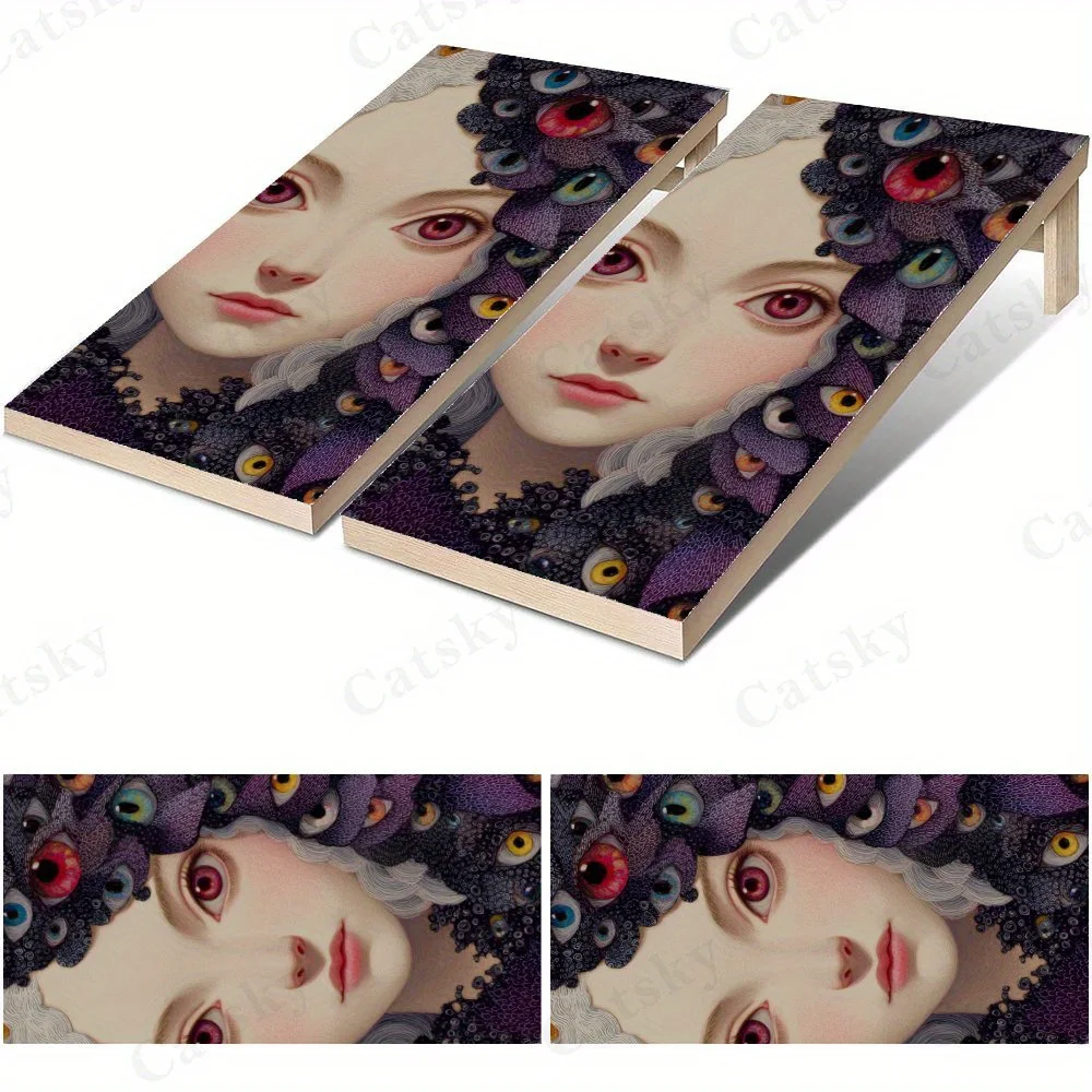 

Woman with Many Eyes and Purple Wings 2D Flat Vinyl Sandboard Stickers - Bubble-Free, Easy Application, Waterproof, One-Step Ren
