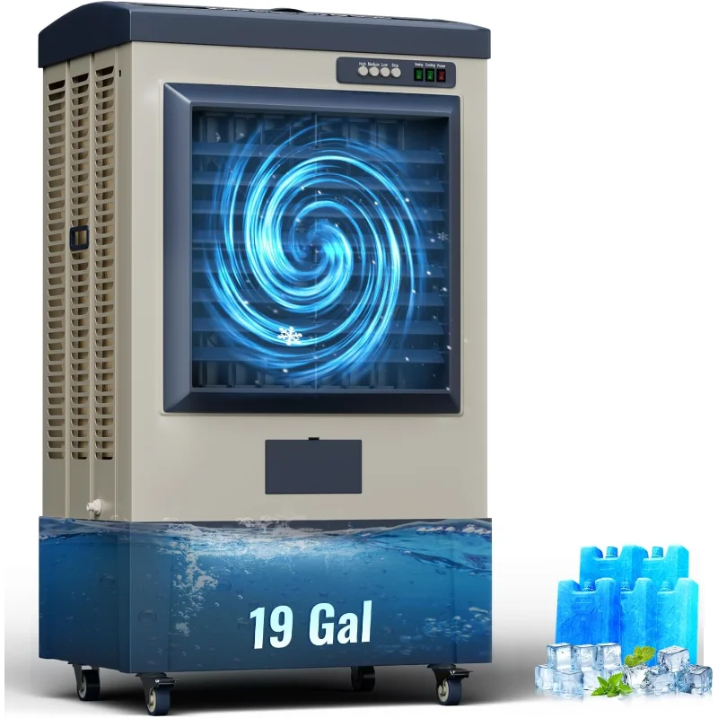 

Поворотный охладитель 6500 куб. футов в минуту, испарительный воздухоохладитель 48 дюймов с непрерывным автоматическим заполнением, 3 скорости, 120 ° Осцилляция, портативный охлаждающий вентилятор