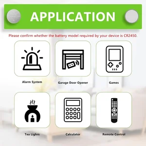 بطارية ليثيوم CR2450 3V CR 2450 DL2450 BR2450 LM2450 KCR5029 للعبة مفتاح السيارة جهاز التحكم عن بعد على مدار الساعة LED ضوء زر عملة خلايا أفضل 10 بطاريات ليثيوم للسيارات - رقم 3