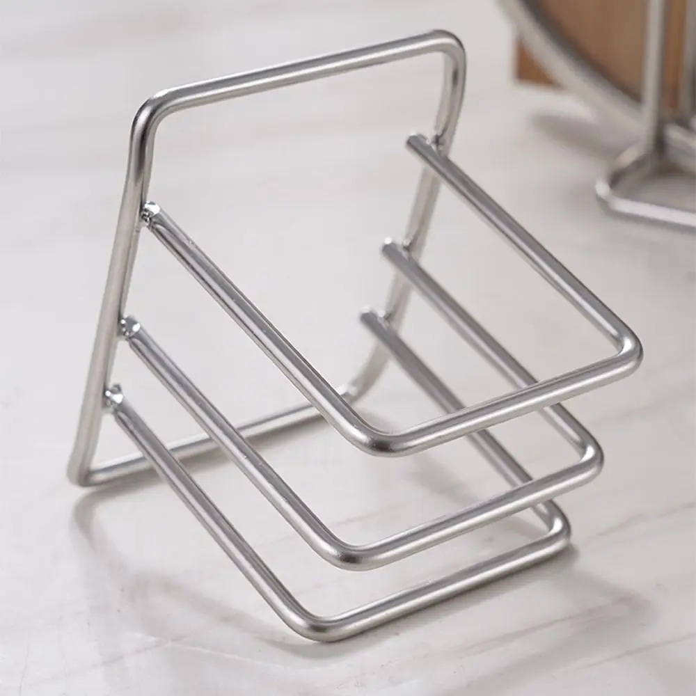 Stable Stainless Steel Cutting Board Holder Rustproof 2 Sectional Pot Lid Stand Vertical Sturdy Chopping Board Organizer Utensil