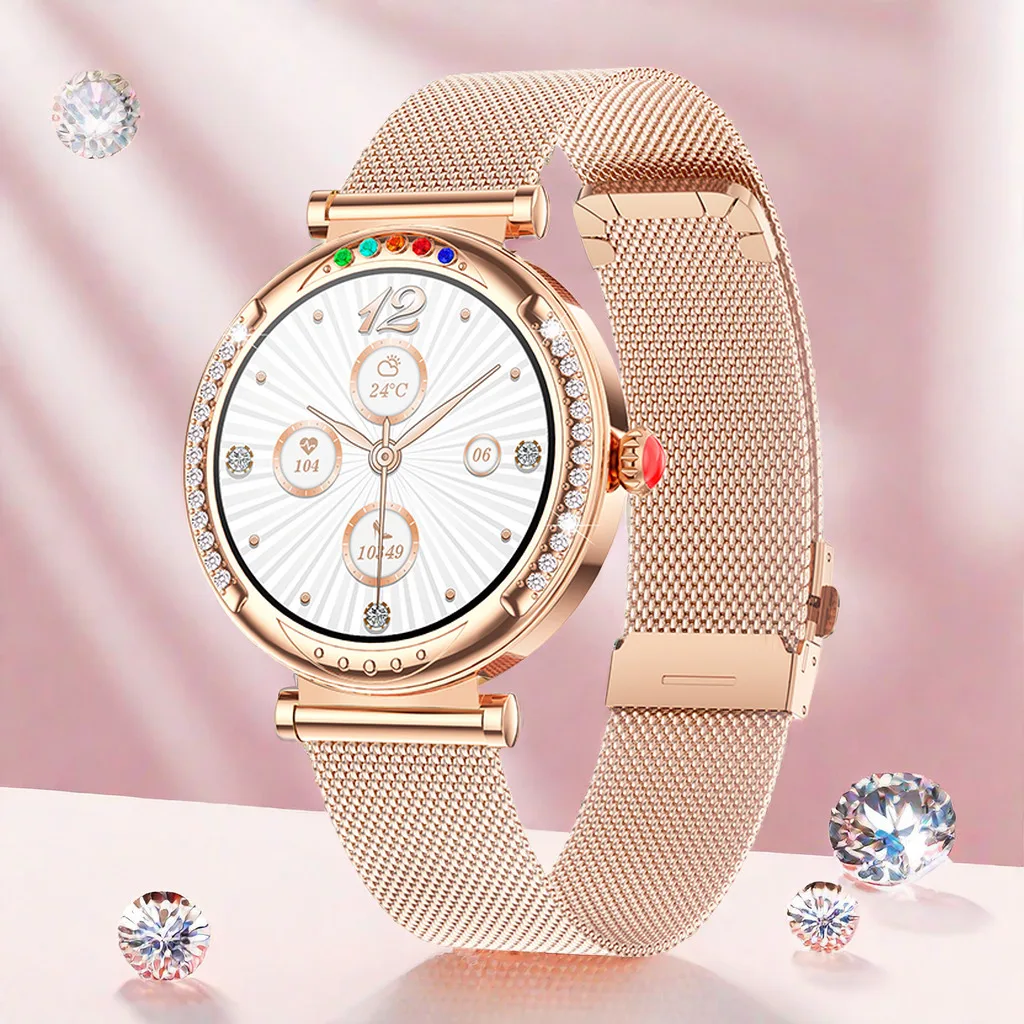 

Smart Watch For Women Colorful Light Smart Notification Heart Rate Monitor Custom Dial Bluetooth Call Voice Assistant Smartwatch