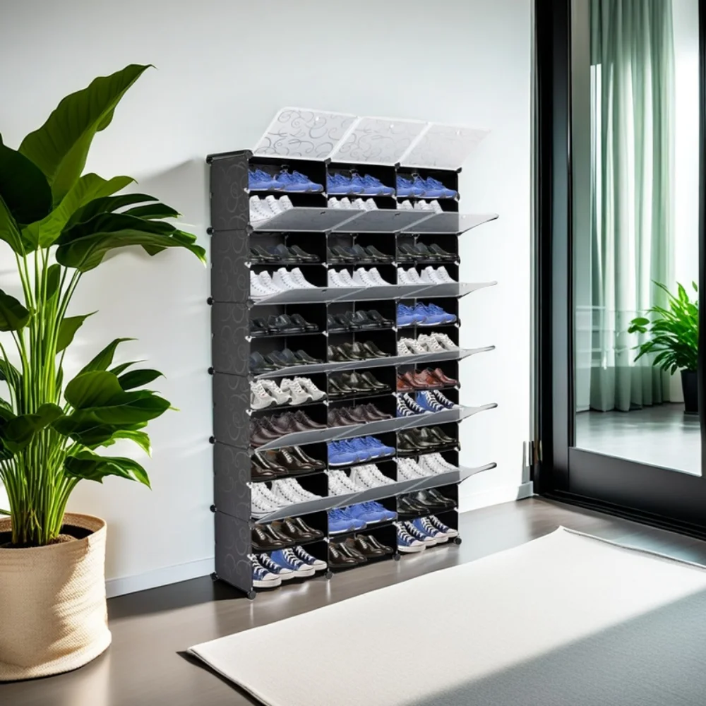 

12-Tier Portable 72 Pair Shoe Rack Organizer 36 Grids Tower Shelf Storage Cabinet Stand Expandable for Heels Boots Slippers