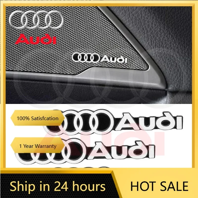 

2025 Hot Car Styling 3D Aluminum Speaker Audio Stickers Badge Emblem Decal For Audi SLINE A3 A4 B8 8P 8V A6 C7 A5 Q5 B7 B6 B9 RS