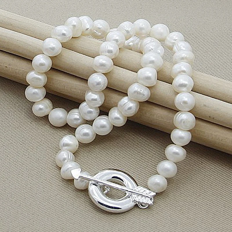 

High Quality Fashion Long Pearl Necklace Pearl 925 Silver Jewelry For Women Statement Necklace