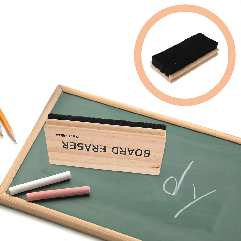 

Wooden Blackboard Eraser Chalkboard Cleaner Small Lightweight Classroom Supplies Dry Eraser for Blackboards Whiteboards Kids