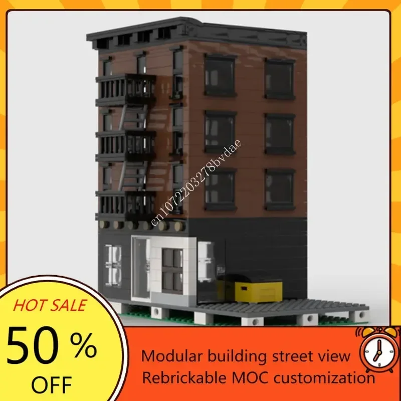 Bloques de construcción modulares para niños, juguete de ladrillos para armar apartamento de Nueva York, con vista a la calle, ideal para regalo