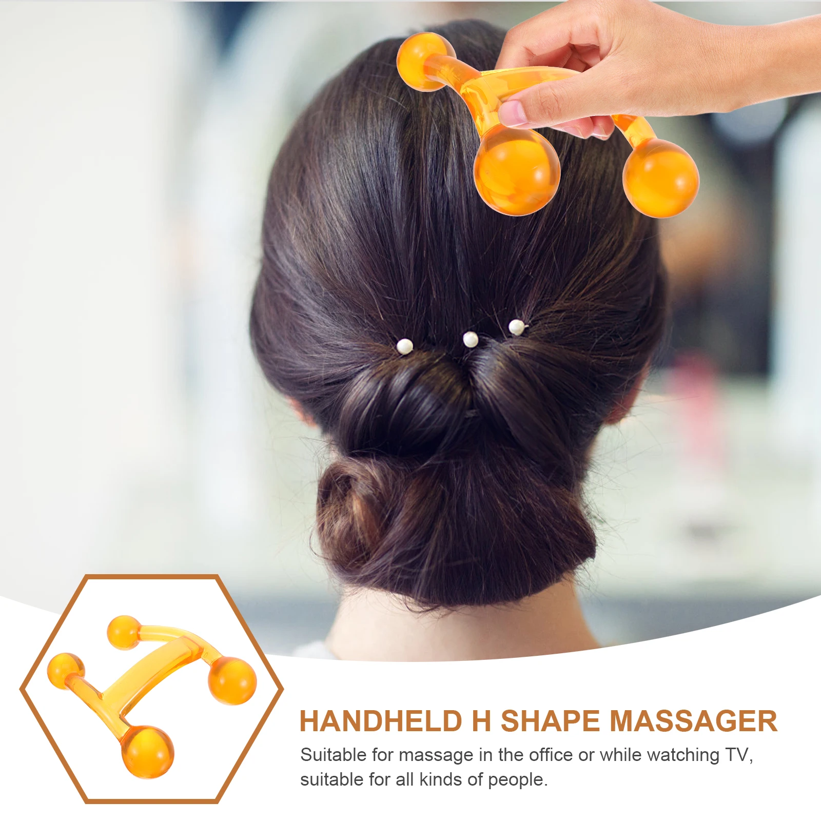 

Four-leg Massager Easy to Hold Handheld Roller Body Curved Handle Tool for Head