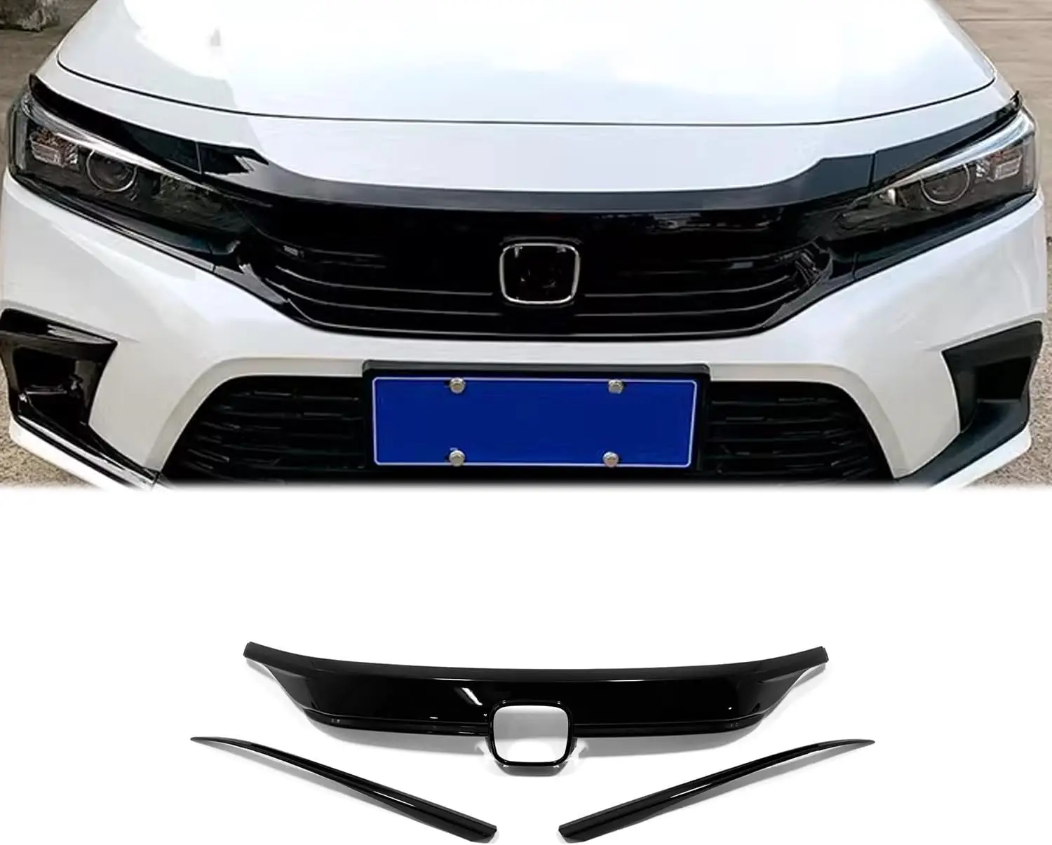 

Front Hood Bonnet Cover Trim for Honda Civic 11th Gen 2022-2025 ABS Black Car Accessories (Not Fit Si & Hatchback)