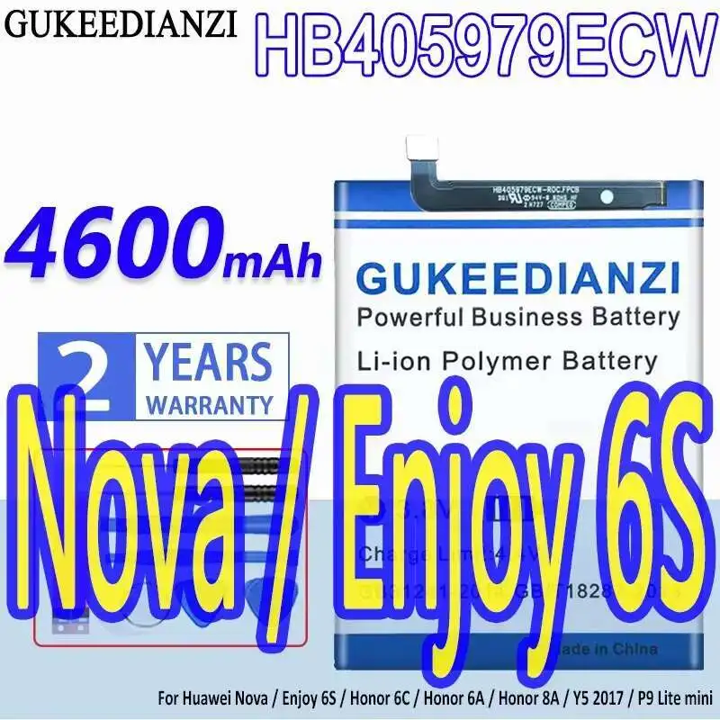 

Mobile Phone Battery HB405979ECW 4600Mah For Huawei Nova Enjoy 6S Honor 6C 6A 8A Y5 2017 P9 Lite Mini