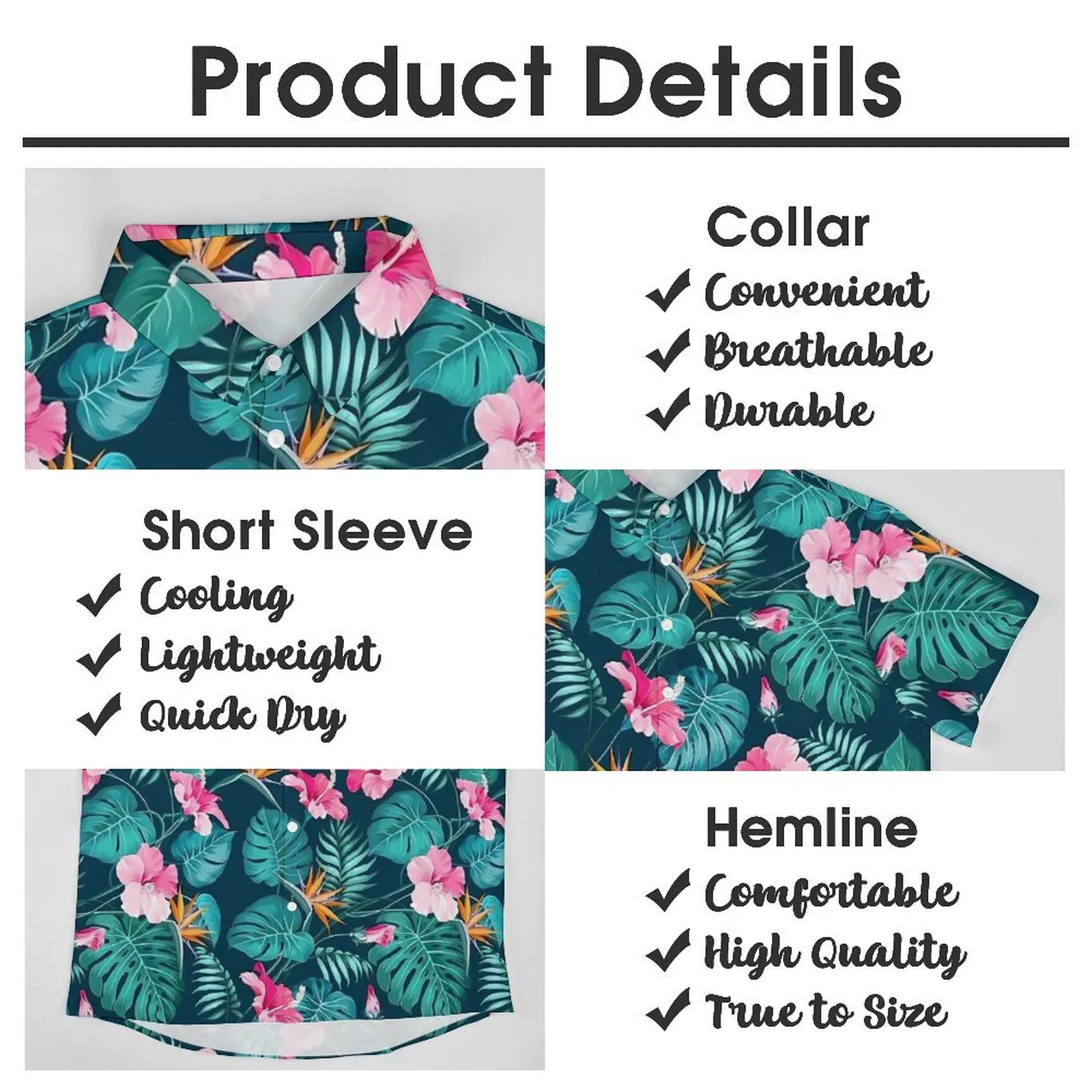 Tropical Flower Beach Shirt Pink Floral Print Hawaii Casual Shirts Men Classic Blouses Short Sleeve Korean Fashion Custom Tops