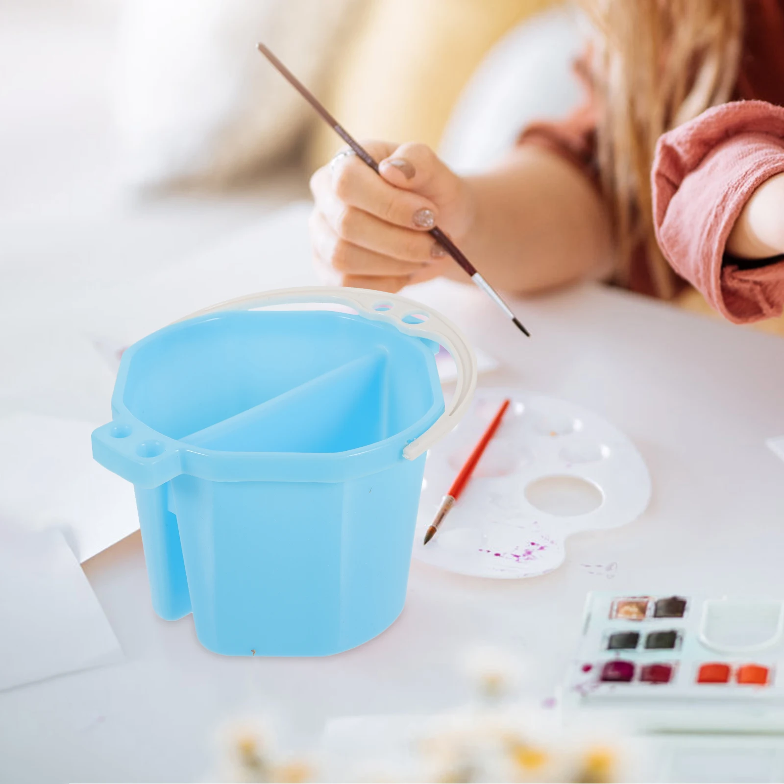 

Multifunctional Artist Brush Holder Reusable Water Bucket For Painting Organized Clean Supplies Daily Use Wash Basin