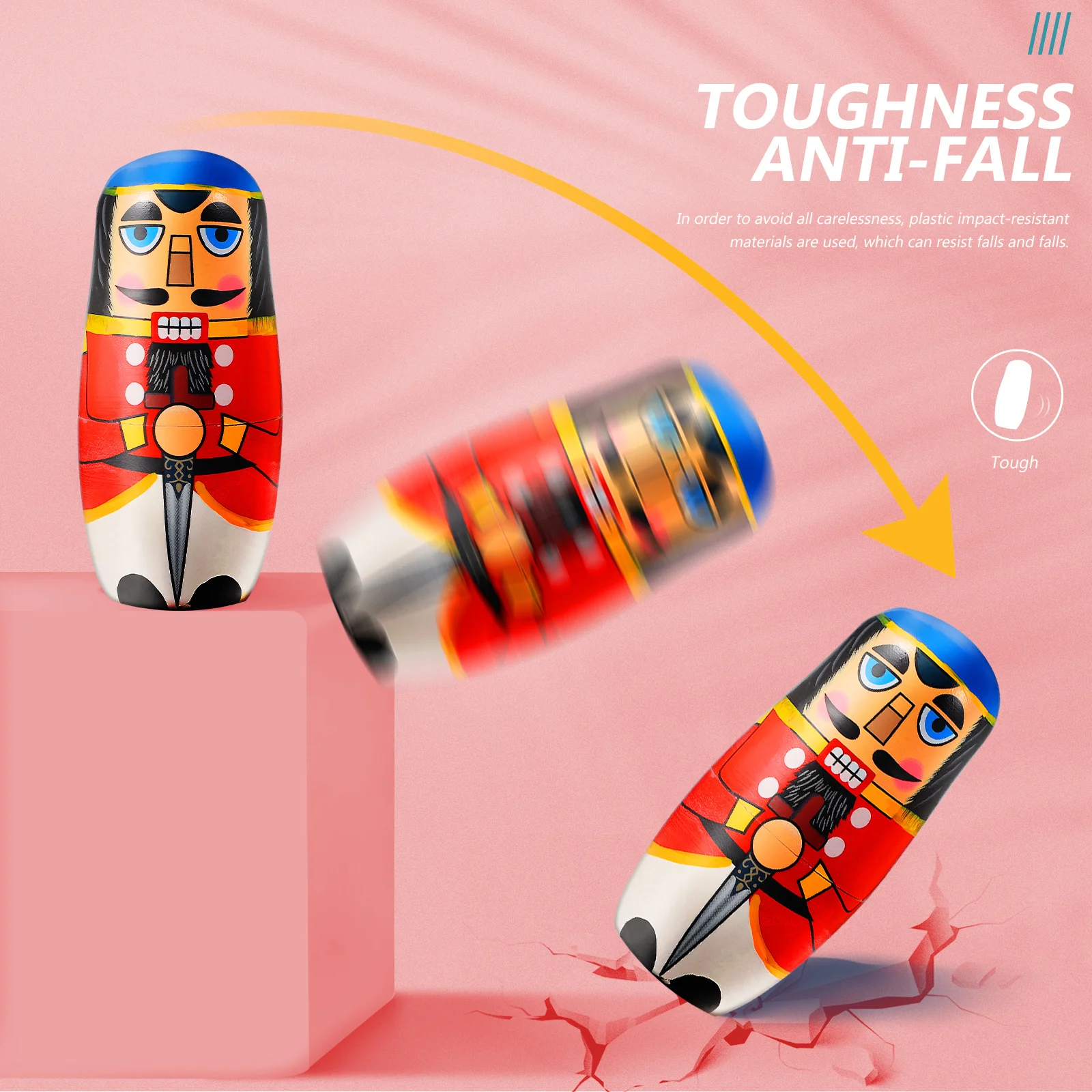 1세트 프리미엄 우드 마트료시카 5층 수제 넛크래커 네스팅 세트 생생한 색상 독특한 러시아 스타일 어린이 생일 선물