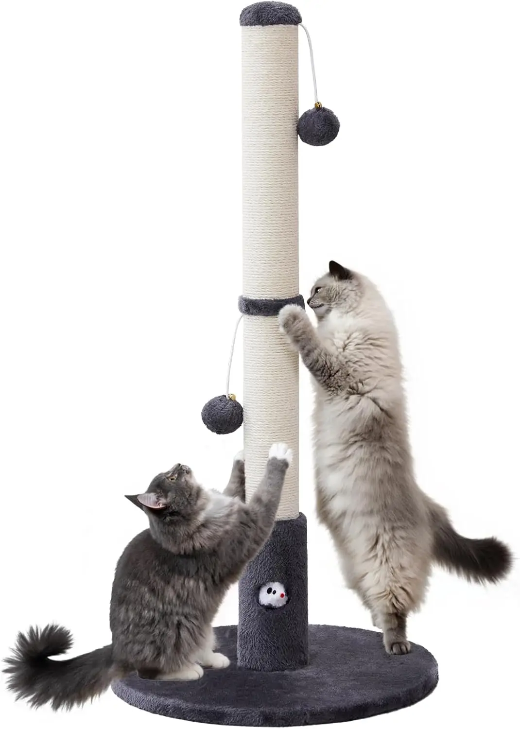 

33'' Tall Cat Scratching Post for Adults Cats, Sturdy Large Scratch Pole with Hanging Ball with Fun Mouse Hole, Scratchi