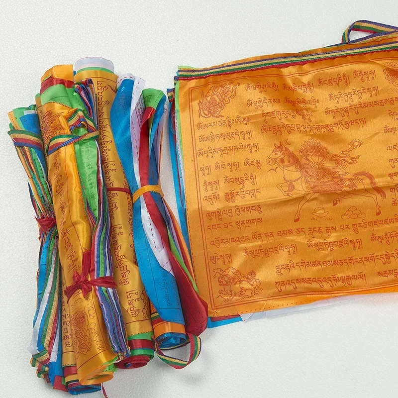 20 Sheets Religious Flags Tibetan Buddhist Supplies Color Print Prayer Flag Tibet Banner Garden Flags view 3