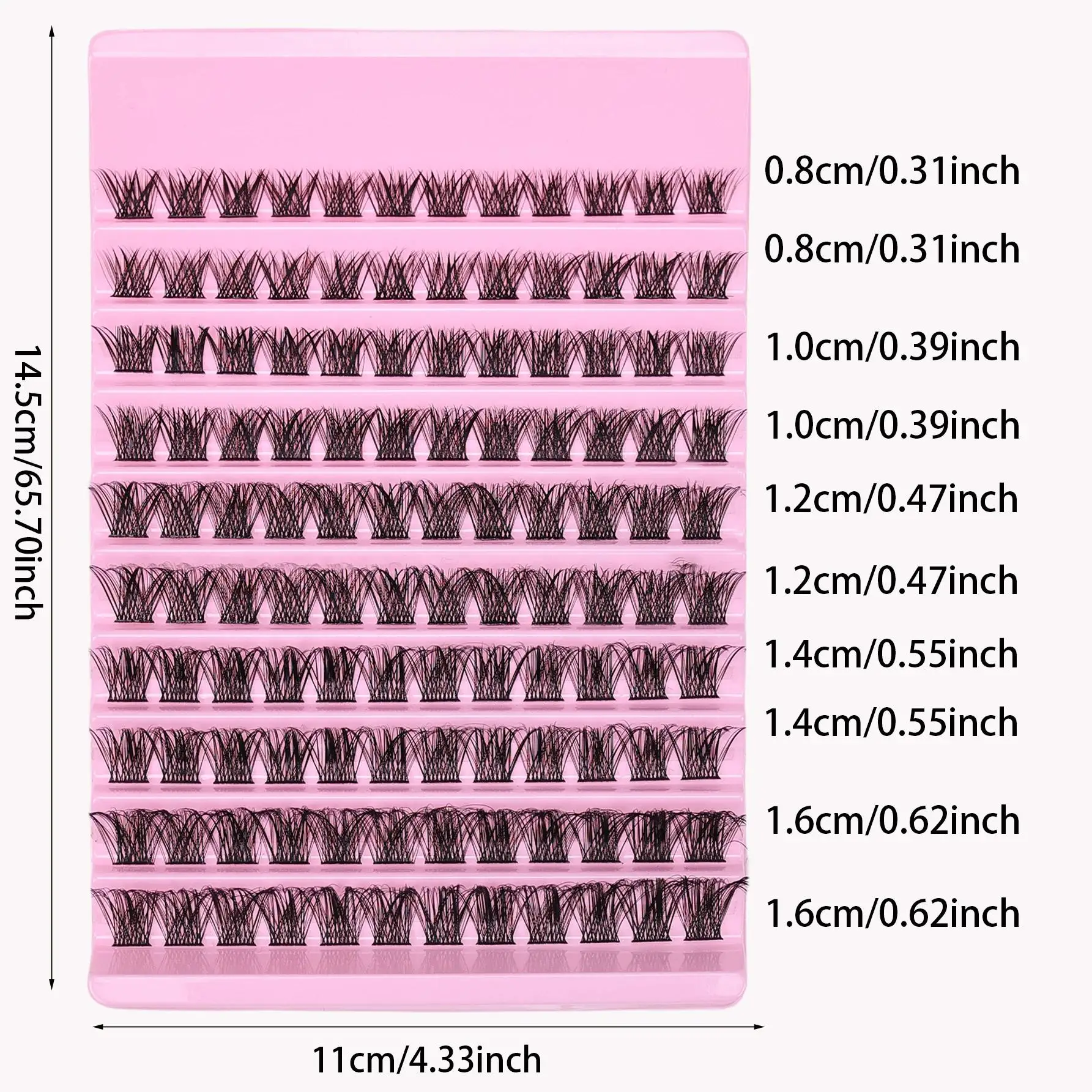 Kostengünstige 120 Stück Wimpernbüschel Wispy D-Curl 8-16mm Wiederverwendbare DIY-Produkte für Zuhause & Kleine Salons – Detail 3