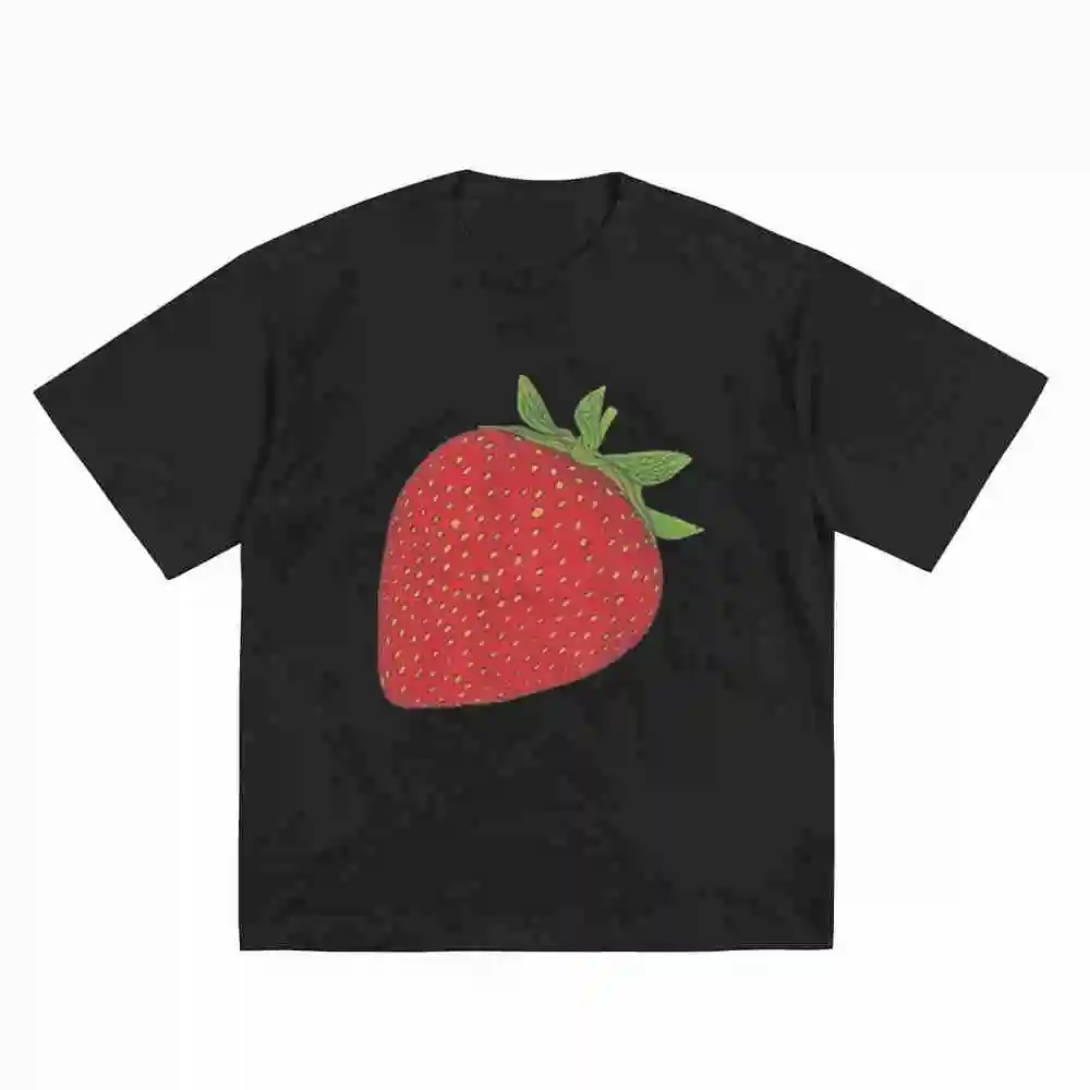 Strawberry Fruits Health Vegan Short Sleeve Tee 100% Cotton T-Shirt