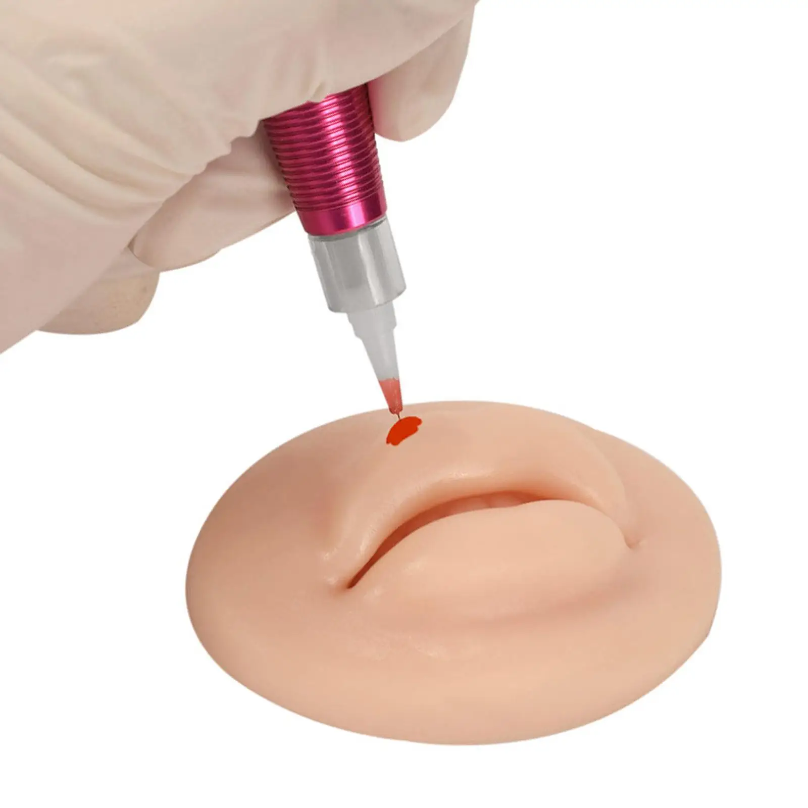 

Soft Professional 3D Silicone Lip Practice Skin Fake Skin Reusable Open Mouth for Beginners Permanent Training Accessories