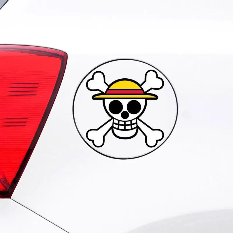 Kawaii One Piece Car Stickers Anime Cartoon DIY Scratch Stickers Fuel Tank Cap Car Window Glass Waterproof Decorate Stickers