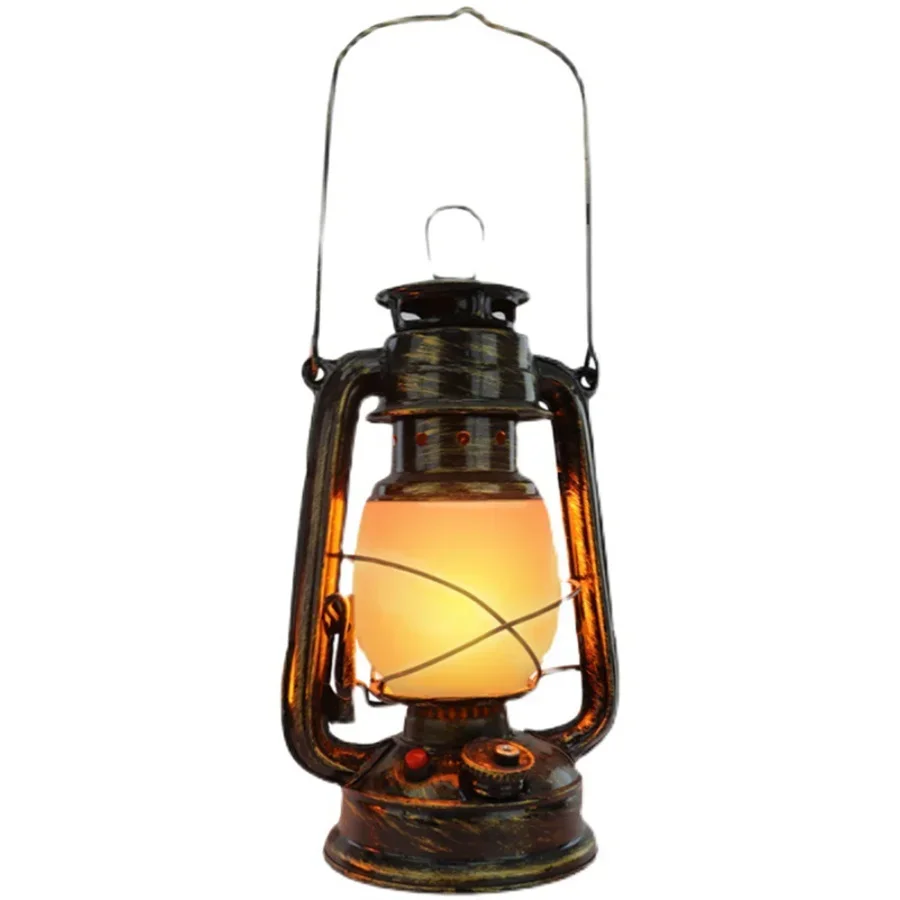Dimmable Retro Kerosene Flame Lamp Rechargeable Portable Lantern Creative Industrial Retro Bar Table Lamp Bedside Night Lights