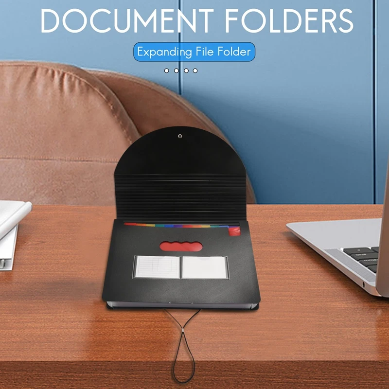 Uitbreidende Bestandsmap 12 Zakken Bestand Organizer Archiefdoos, A4 Accordeonrekening/Document/Ontvangstmappen Met Gekleurde Tabbladen