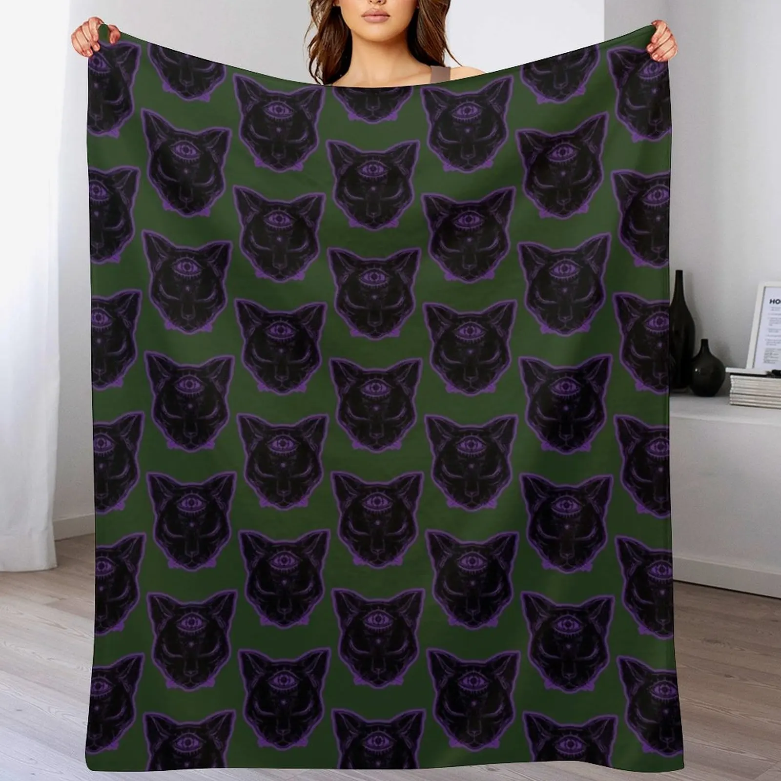 

black cat night vale Classic Throw Blanket Flannel Fabric Soft Bed covers Blankets Sofas Of Decoration Blankets