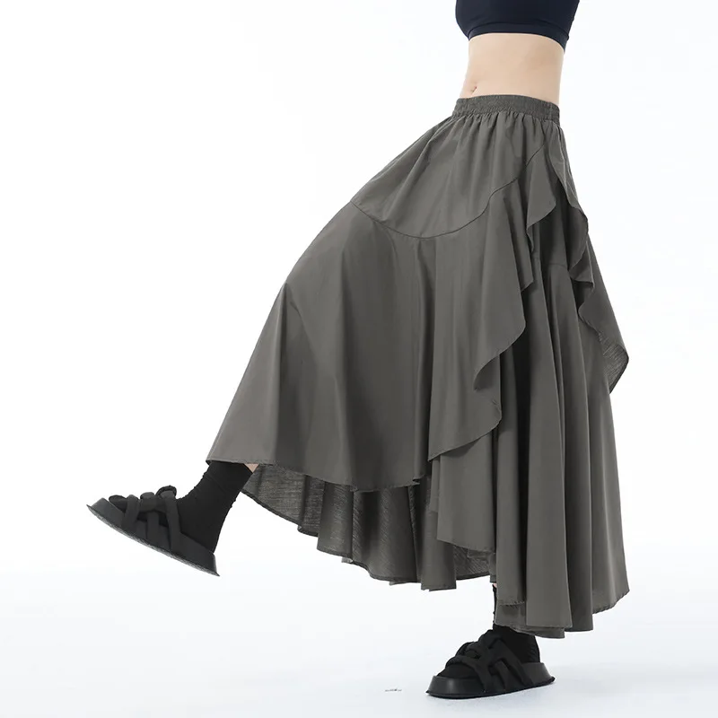 

SuperAen новая летняя юбка с высокой талией в европейском и американском стиле, свободные и асимметричные модные длинные юбки трапециевидной формы