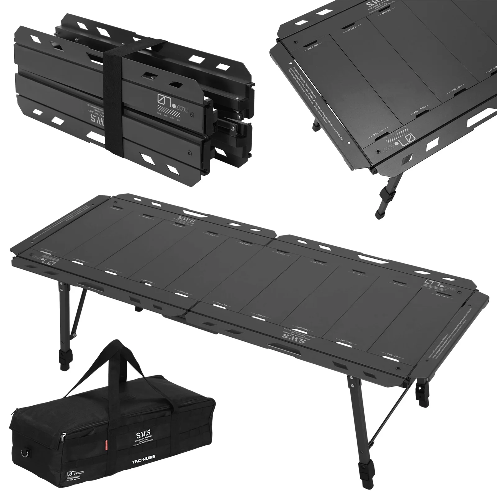 

Foldable IGT Camping Table 120KG Load Capacity with Adjustable Height Leg with Carry Bag for Hiking Picnic Fishing Beach